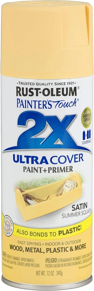 Painter's Touch 2X Spray Paint, Satin Summer Squash, 12-oz.