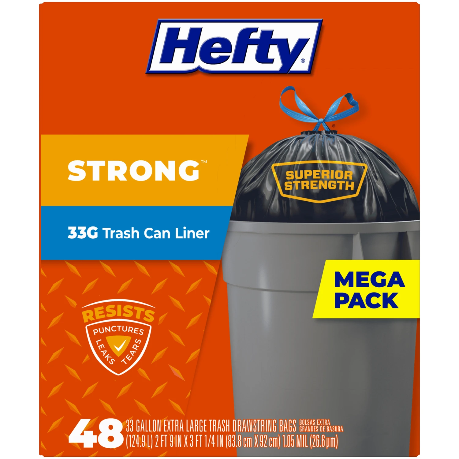Extra Strong Trash Can Liner, Extra Large, 33 Gallon, 48-Ct.