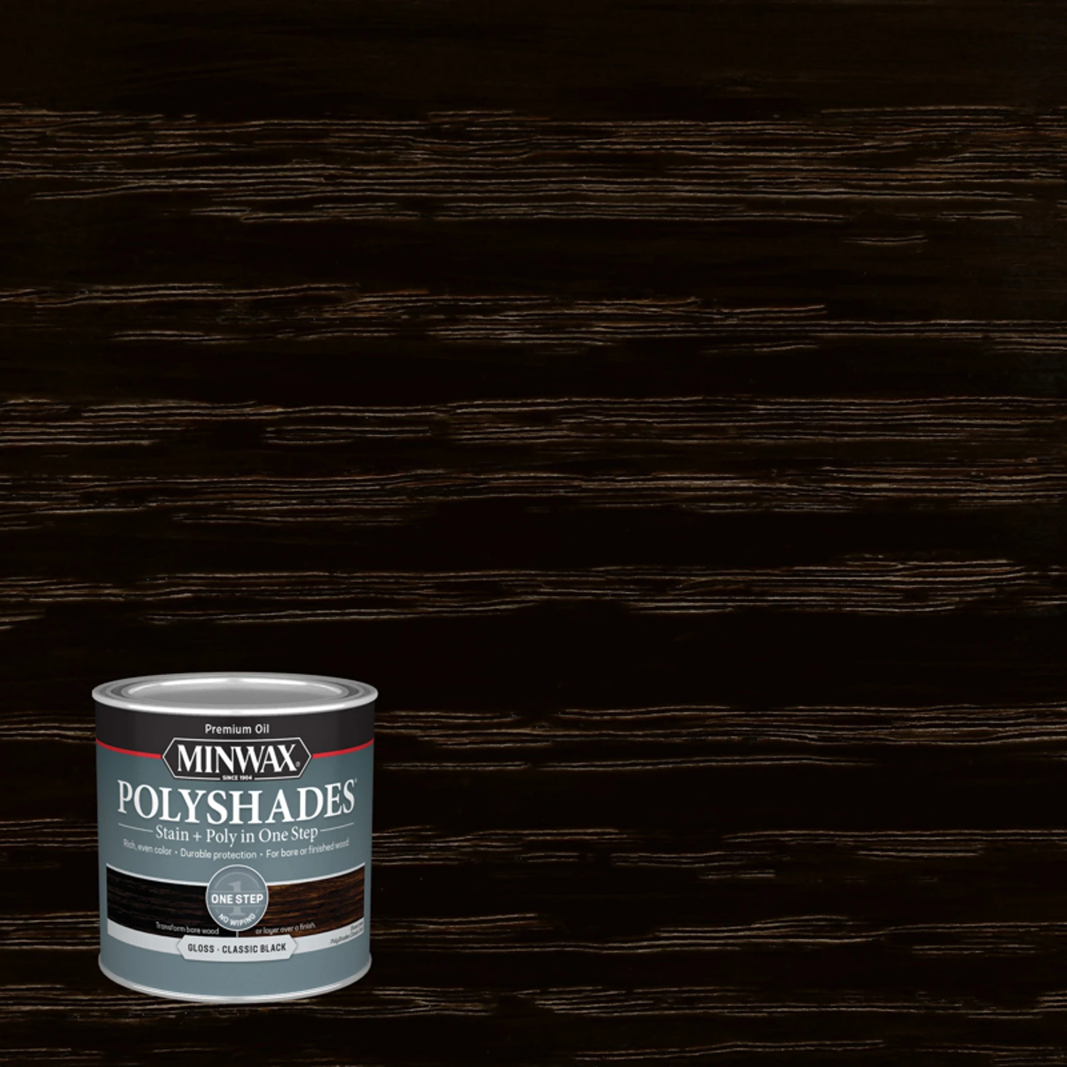 Polyshades Wood Stain, Classic Black Gloss, 1/2 Pt.