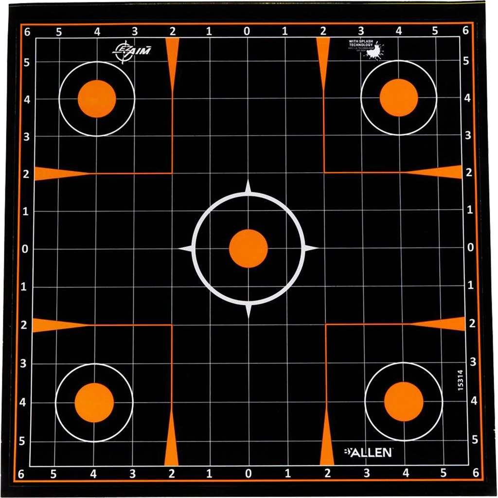 EZ See Grid Target, Adhesive, Black, 12-In., 5-Pk.
