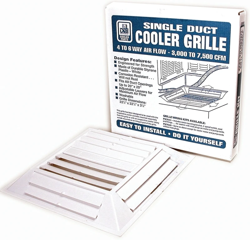 Evaporative Cooler Ceiling Grille, Plastic, 22-1/2 x 22-1/2 x 3-1/8 In.