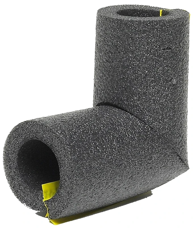 Elbow Pipe Insulation, Polyethylene Foam, Gray, For 3/4 In. Copper Pipe