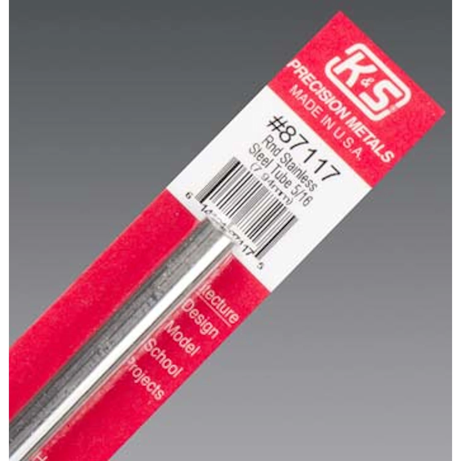 Stainless Steel Tube, 5/16 x 12 In.