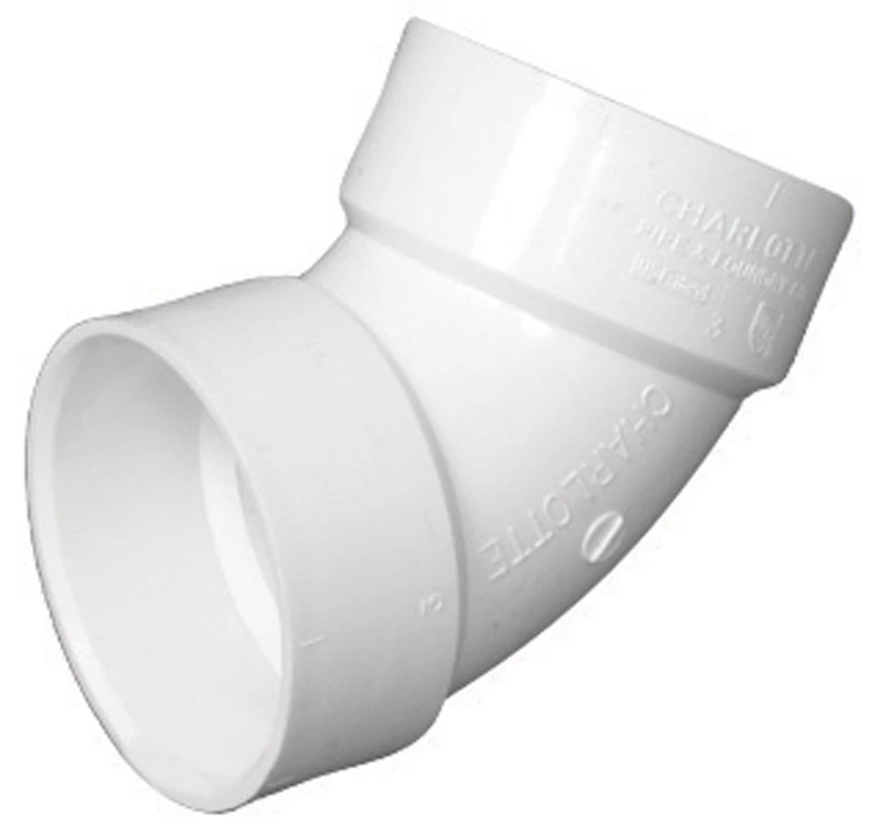 Schedule 40 DWV PVC 60-Degree Pipe Elbow, 3 In.