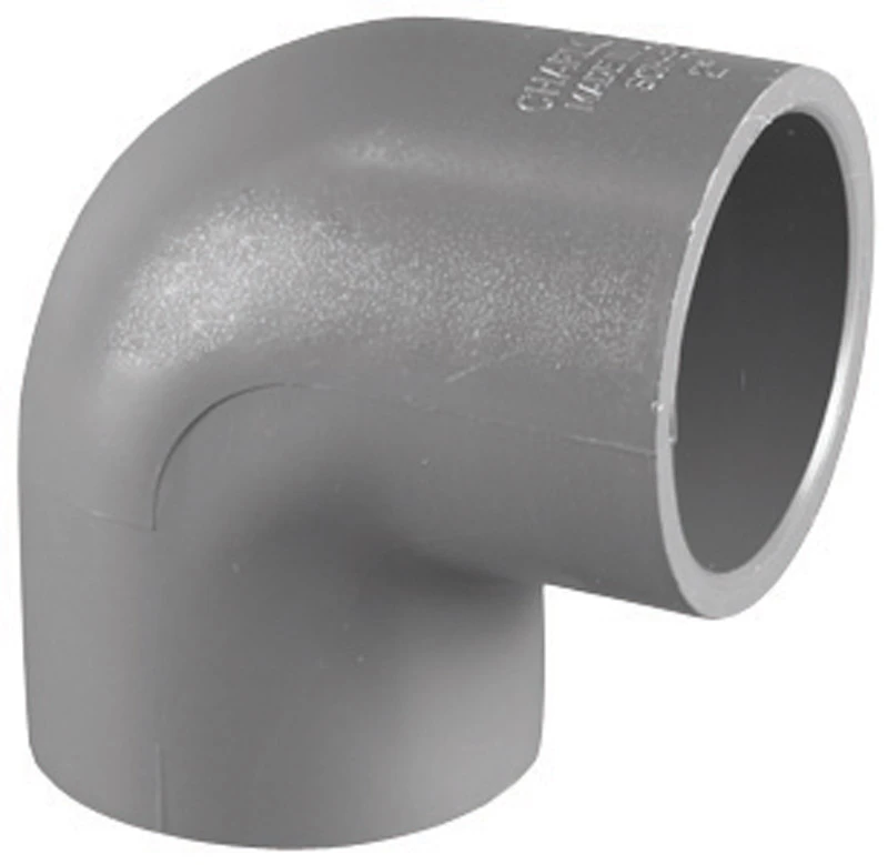 Schedule 80 PVC 90-Degree Elbow, Gray, Slip x Slip, 1 In.