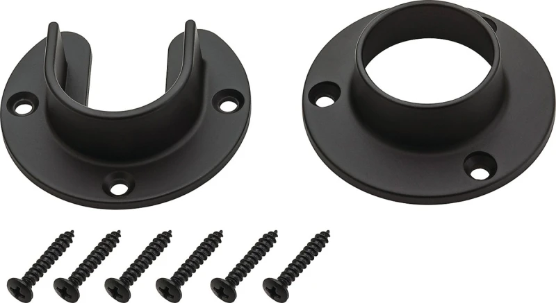 Closet Rod Pole Socket Set, Heavy-Duty, Oil-Rubbed Bronze, Pr.