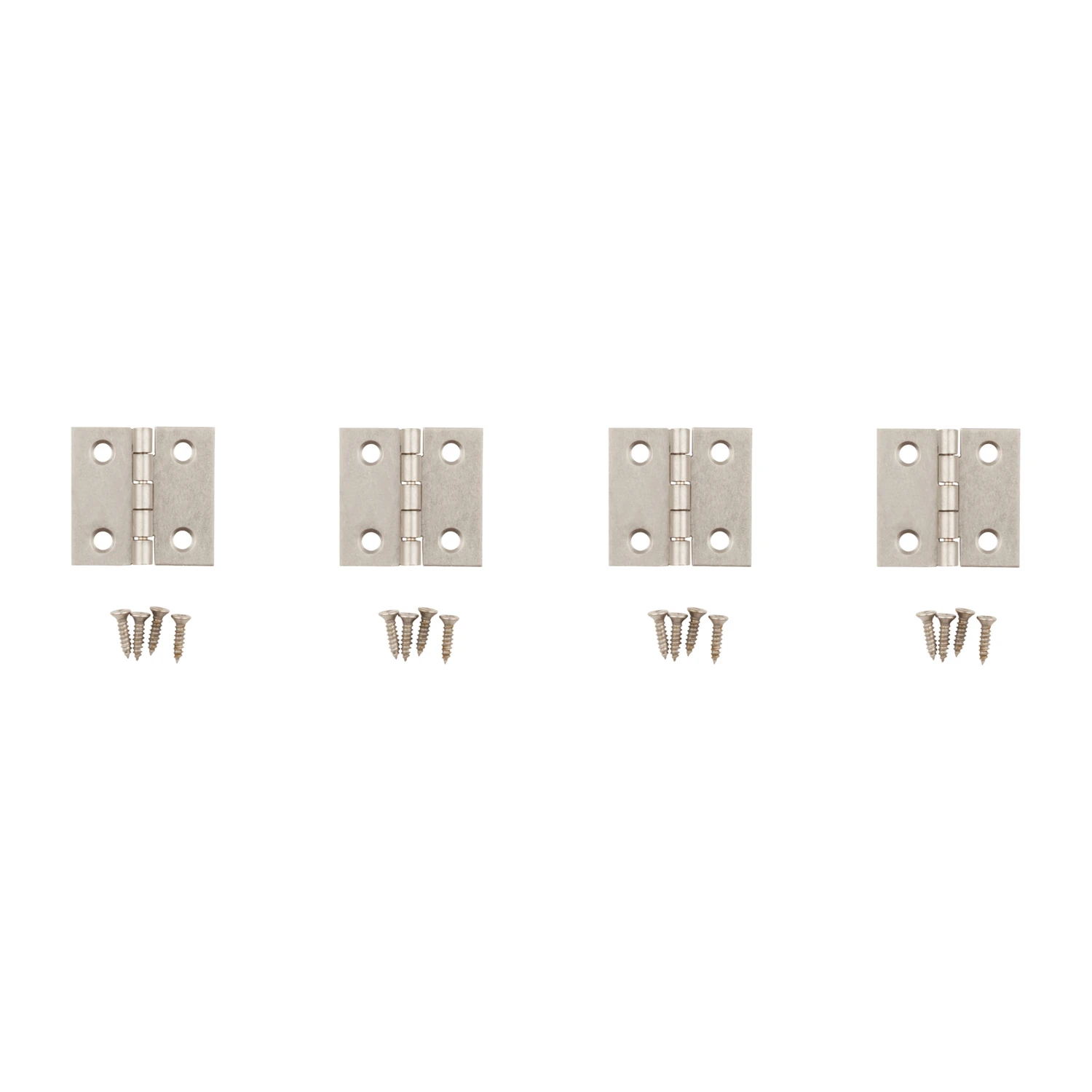 Broad Hinge, Nickel, 1 x 1 In., 4-Pk.