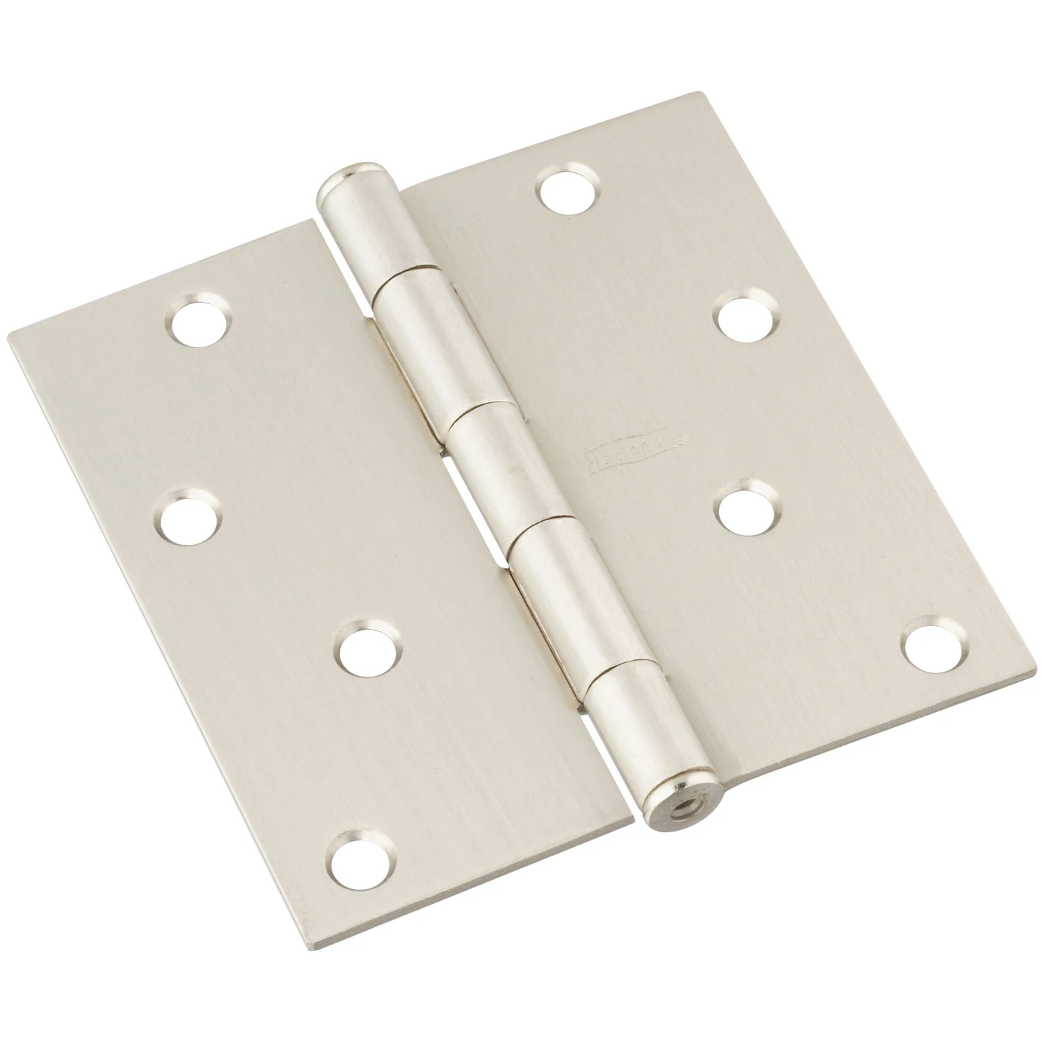 Door Hinge, Interior, Square-Edge, Satin Nickel, 4 In.