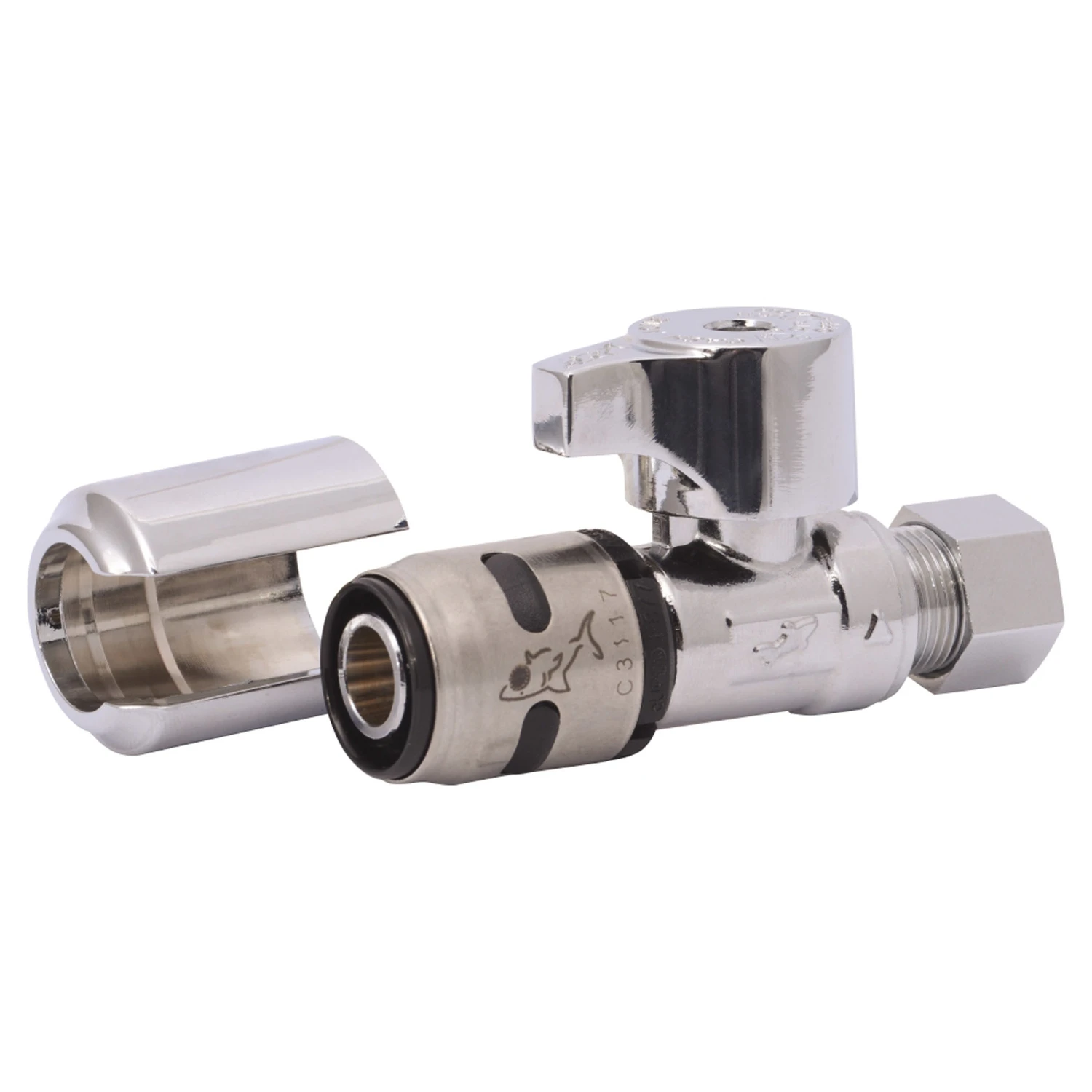 PEX Evo Straight Stop Valve, Lead-Free Chrome, 1/2 x 3/8 In.