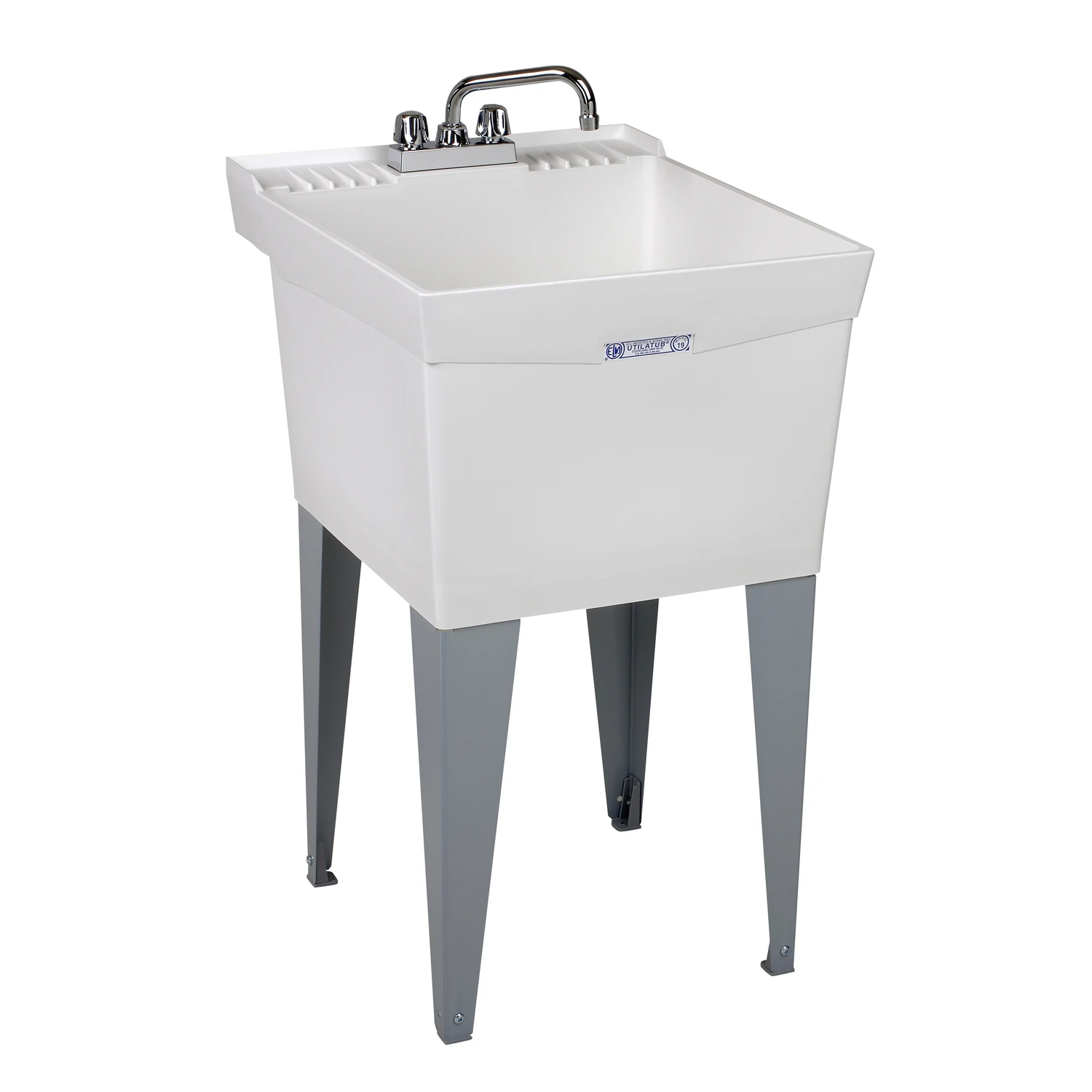 Laundry Tub Kit, White, With Faucet, 20 x 24 In.
