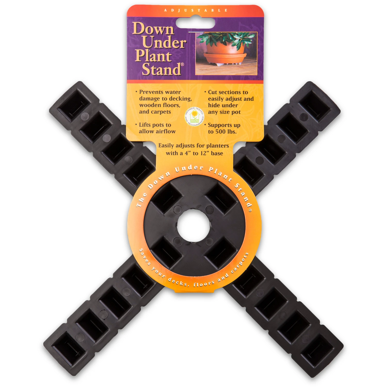 Down Under Plant Stand, Black, 12-In.