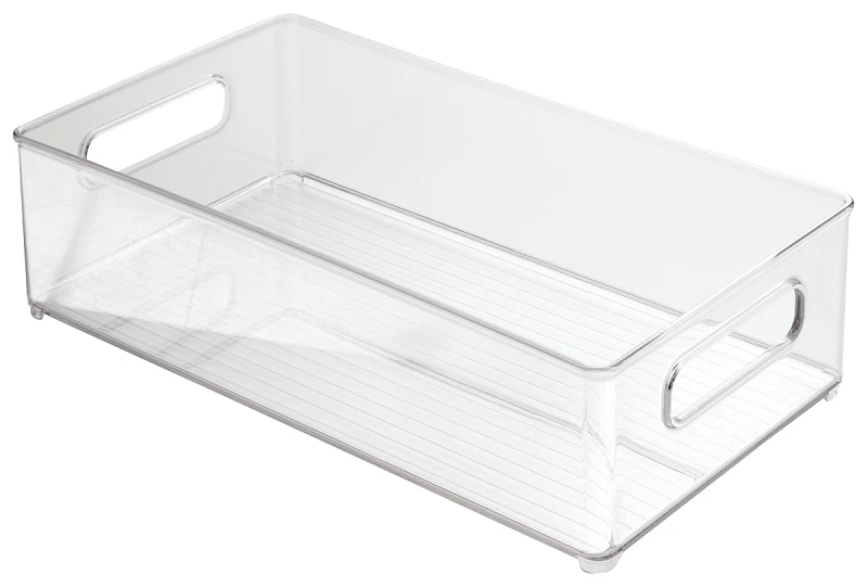 Refrigerator Bin, Stacking, Clear, 8 x 4 In.