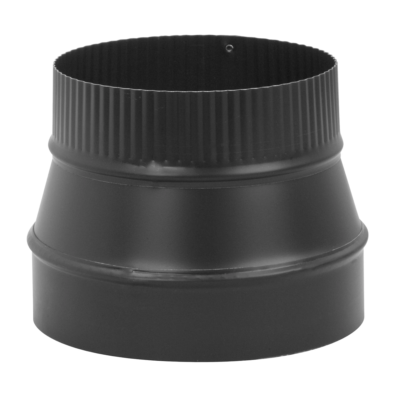 Black Stove Pipe Reducer, 24 Gauge, 6 x 4 In.