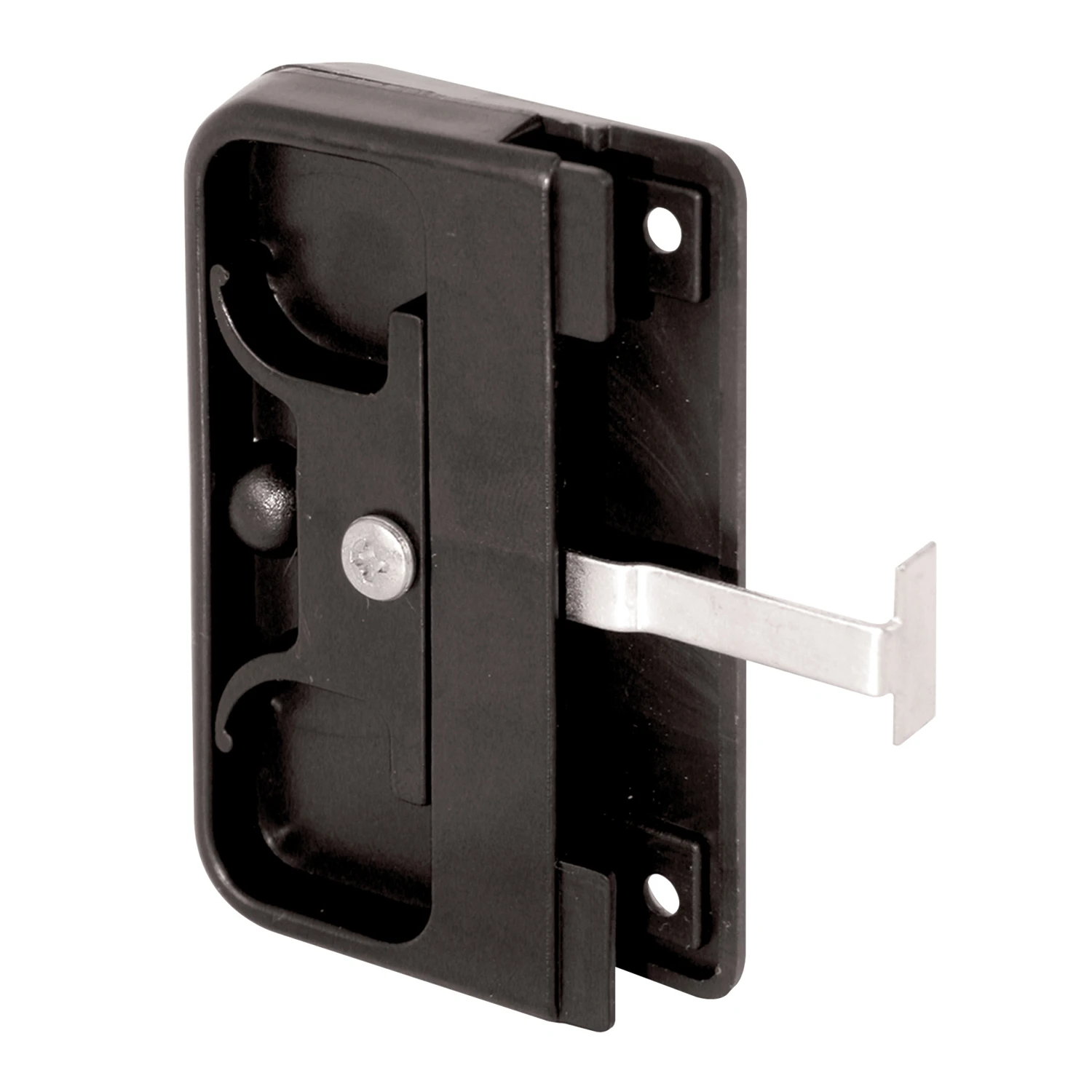 Screen Door Latch and Pull, Mortise Style, Black Plastic