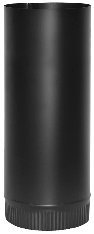 Black Stove Pipe, Half joint, 24 Gauge, 7 x 12 In.