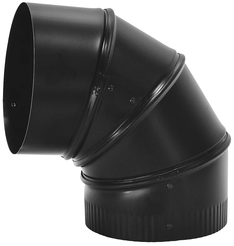 Stove Pipe Black Adjustable Elbow, 7 In.