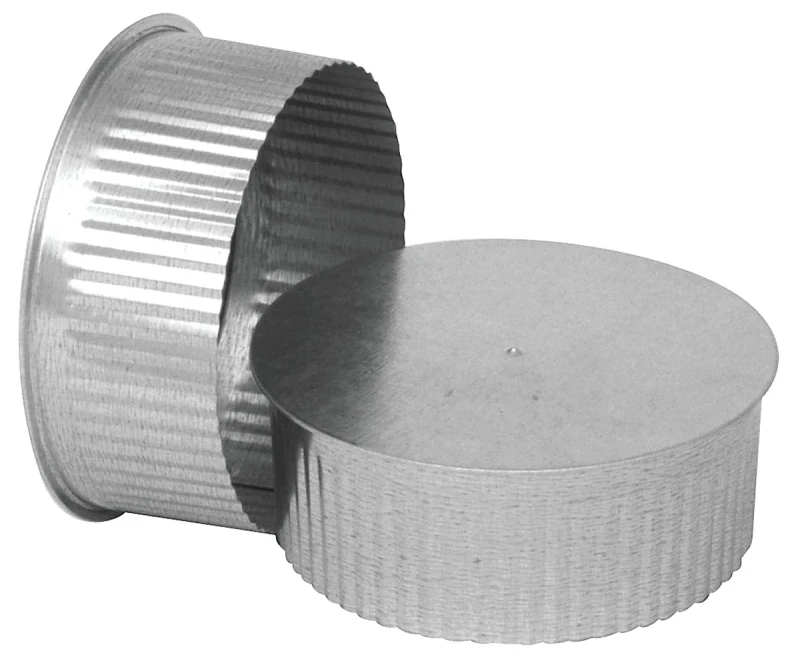 HVAC Duct Pipe Round End Cap/Plug, 30 Gauge, Galvanized, 5 In.