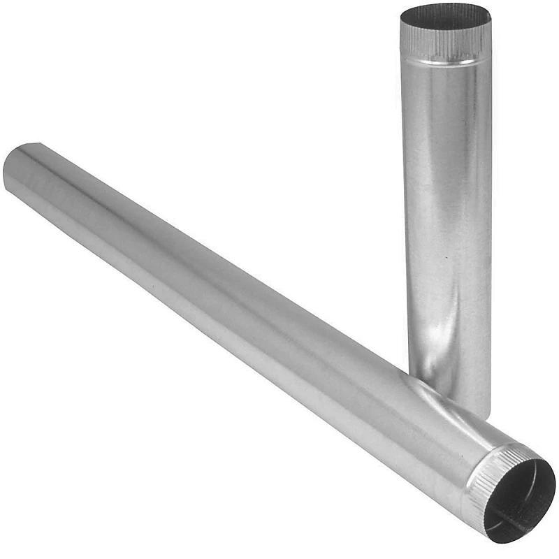 Galvanized Furnace Pipe, 24 Gauge, 6 x 24 In.