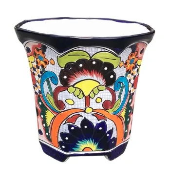 Talavera 8.25 In. H X 8.5 In. W Ceramic Planter Set - Multicolored