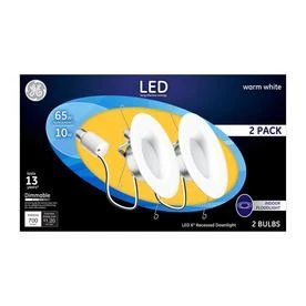 LED R30 Retrofit Recessed Down Light Bulbs, Soft White, Indoor, 8 Watt, 2-Pk.