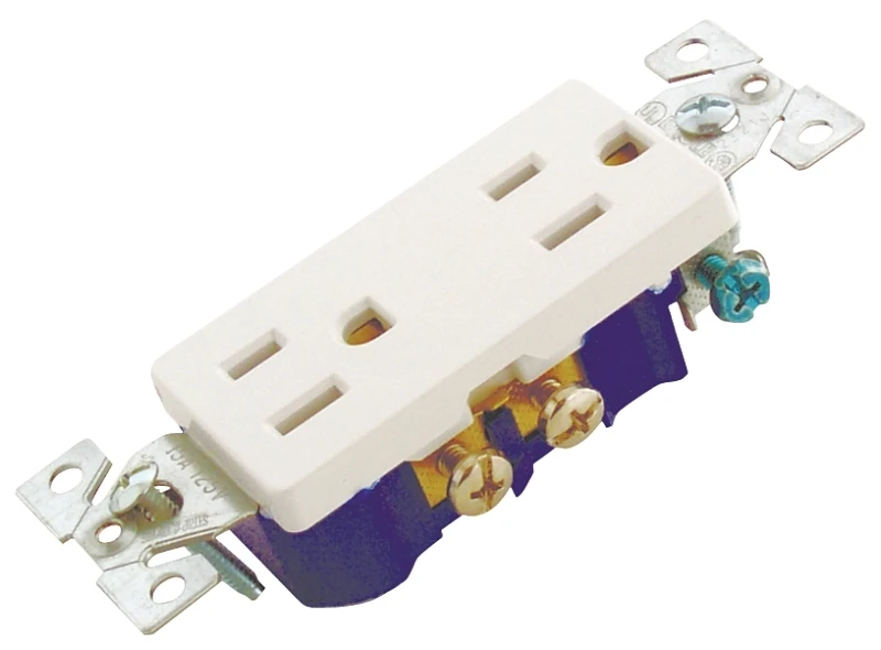 1107w-box 15 Amp Decorator Straight Blade Duplex Receptacle, White
