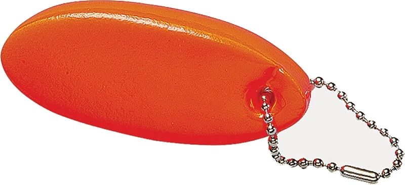 Key Ring with Beaded Chain, Orange, Floatable
