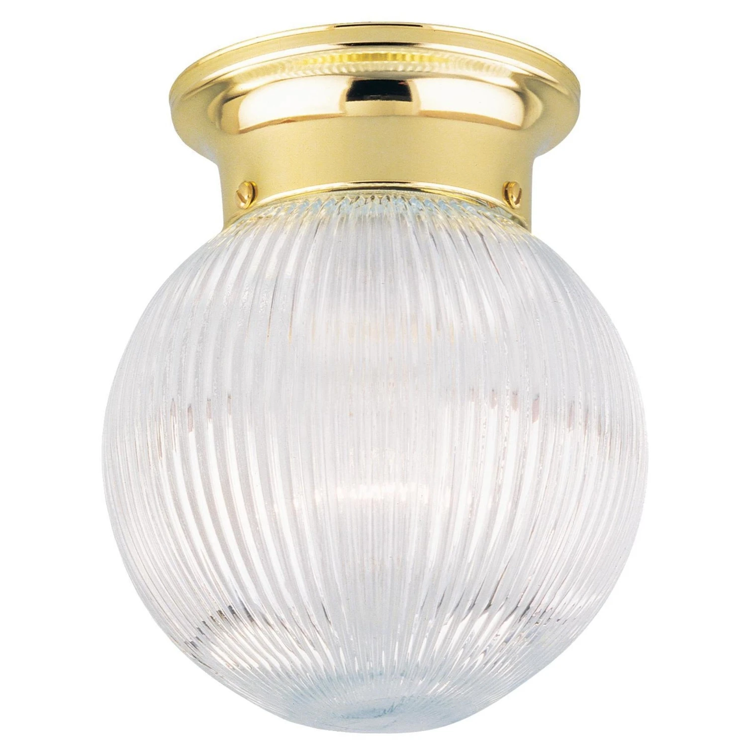 6-Inch Polished Brass Ceiling Fixture