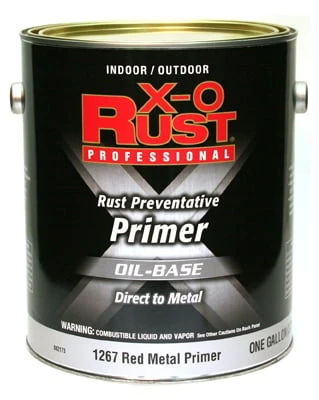 X-O Rust Professional Interior/Exterior Anti-Rust Primer, Red Metal, Oil-Base, 1 Gallon