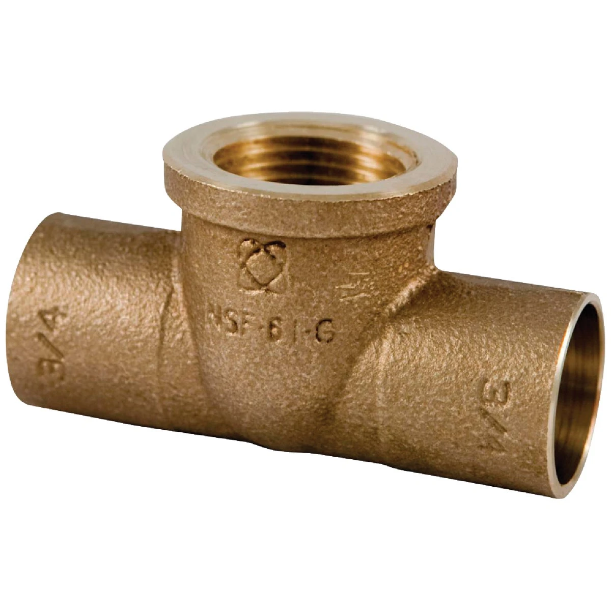 Copper Pipe Female Tee, 1/2 In. CxCxF