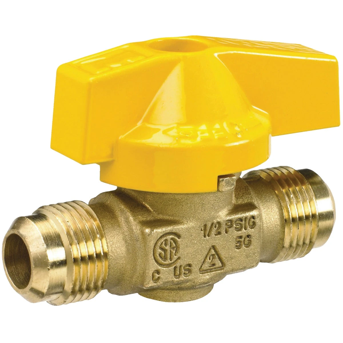 Gas Ball Valve, Forged Brass, 1/2 x 1/2 In.