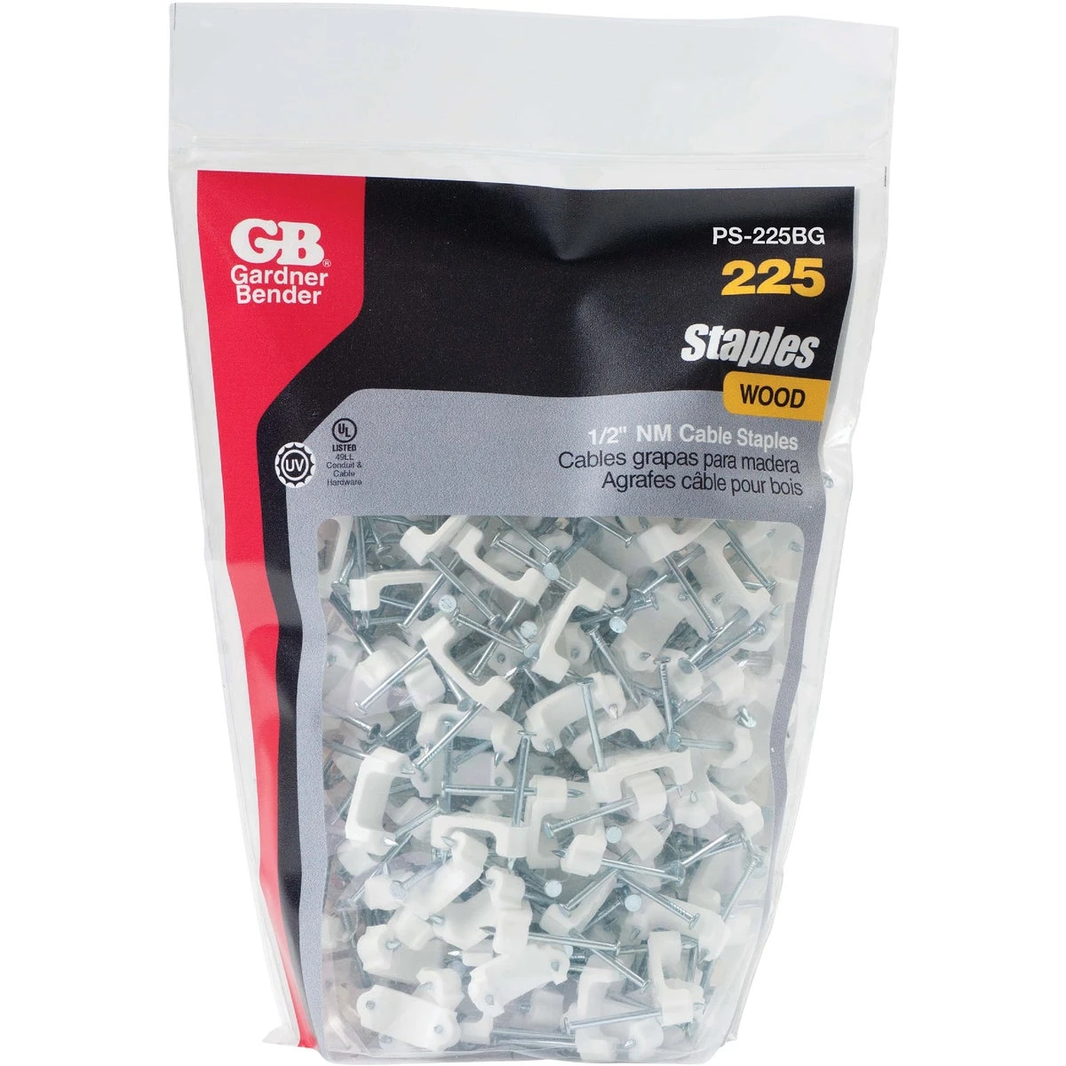 Plastic NM Cable Staples, .5-In., 225-Pk.