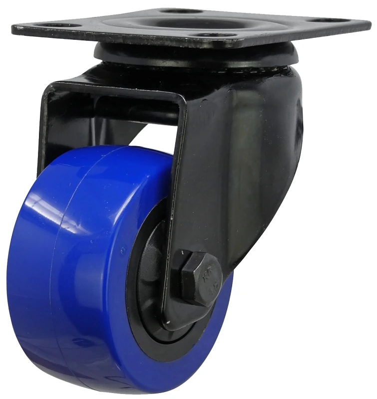 Blue Diamond TPU Wheel Caster, 2-In. D, Double Ball Bearing Swivel, 135-Lb. Load Capacity, 1-Pk
