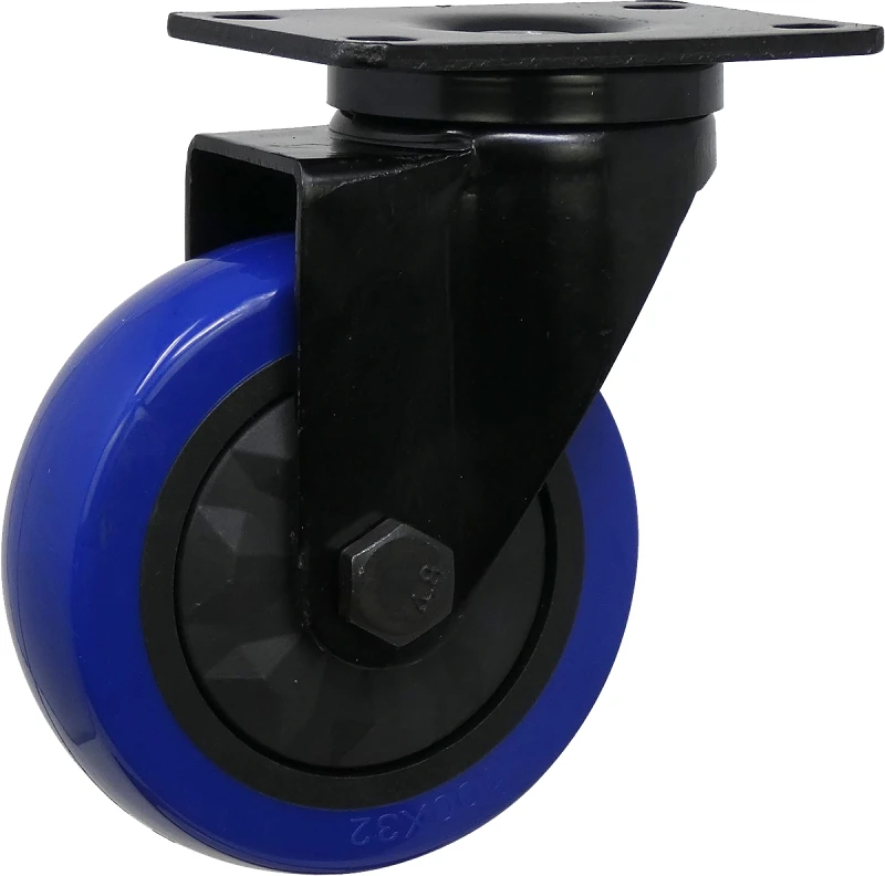Blue Diamond TPU Wheel Caster, 4-In. D, Double Ball BearingSswivel, 300-Lb. Load Capacity, 1-Pk