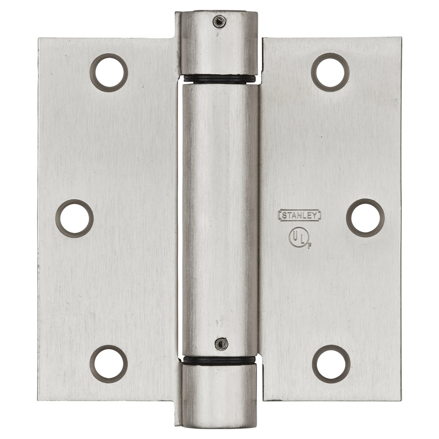 Spring Door Hinge, Adjustable, Nickel, 3.5 In.