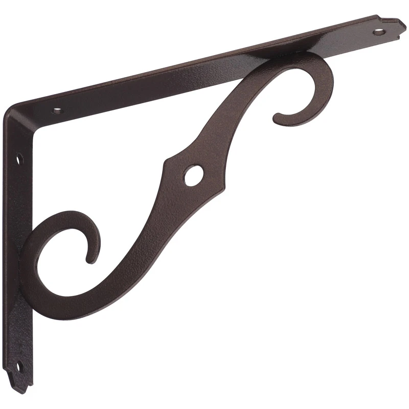 8 x 5-1/2 In. Antique Bronze Ornamental Shelf Bracket