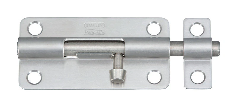 Door Barrel Bolt, Stainless Steel, 4 In.