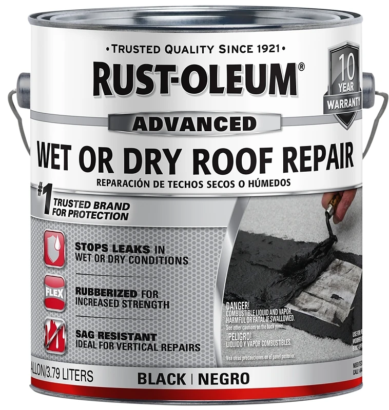 Wet Roof Repair, Black, 1-Gallon