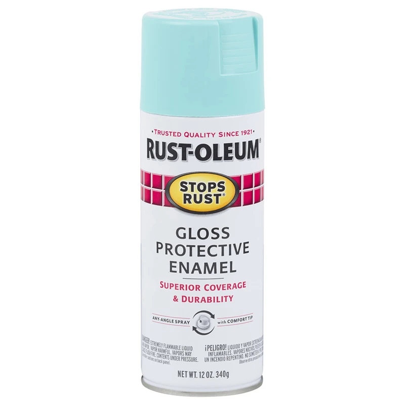 Stops Rust Gloss Spray Enamel, Light Turquoise, 12-oz.