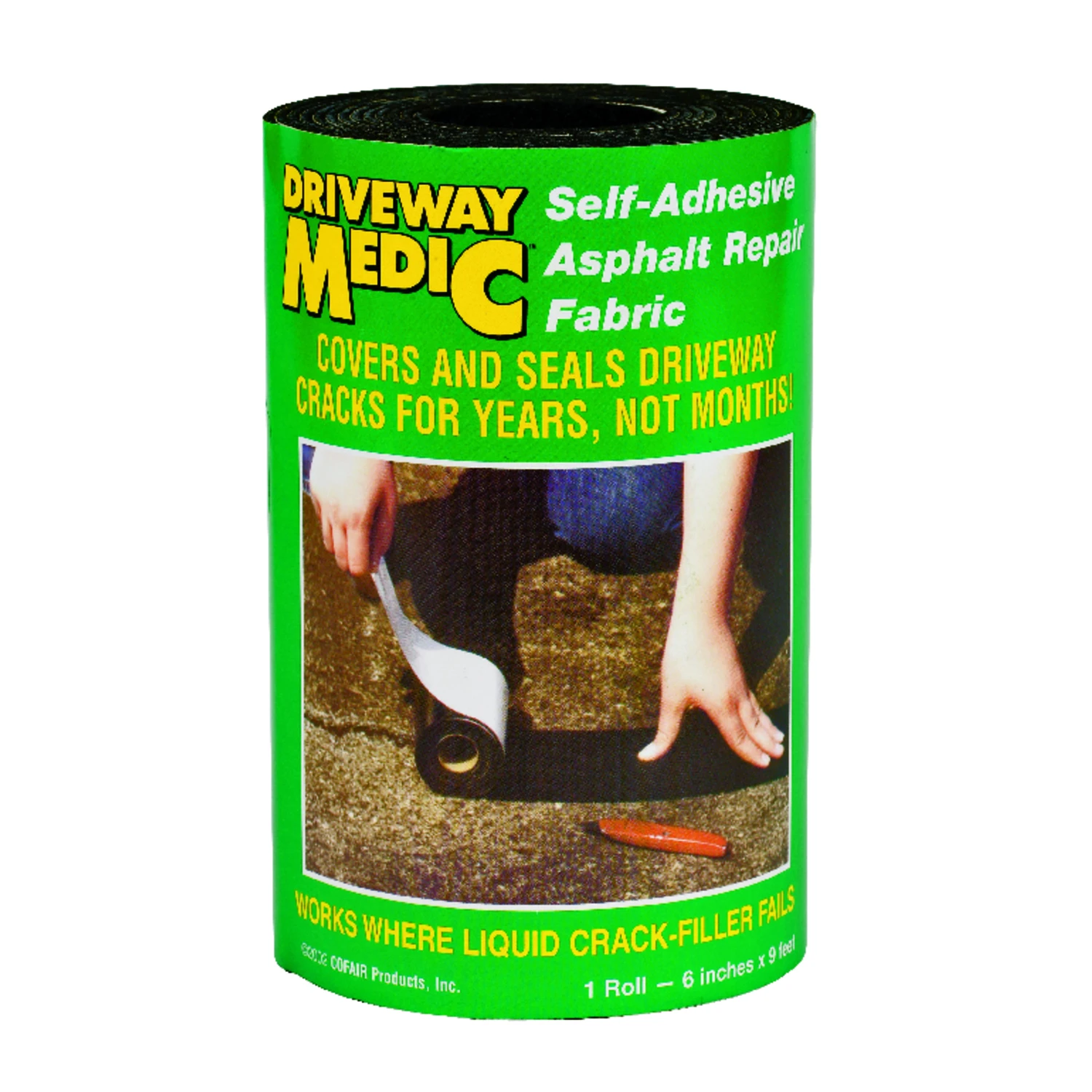 Adhesive Asphalt/Blacktop Repair Fabric, 6-In. x 9-Ft.
