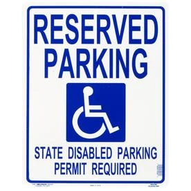 Handicapped Parking Sign, 19 x 15-In.