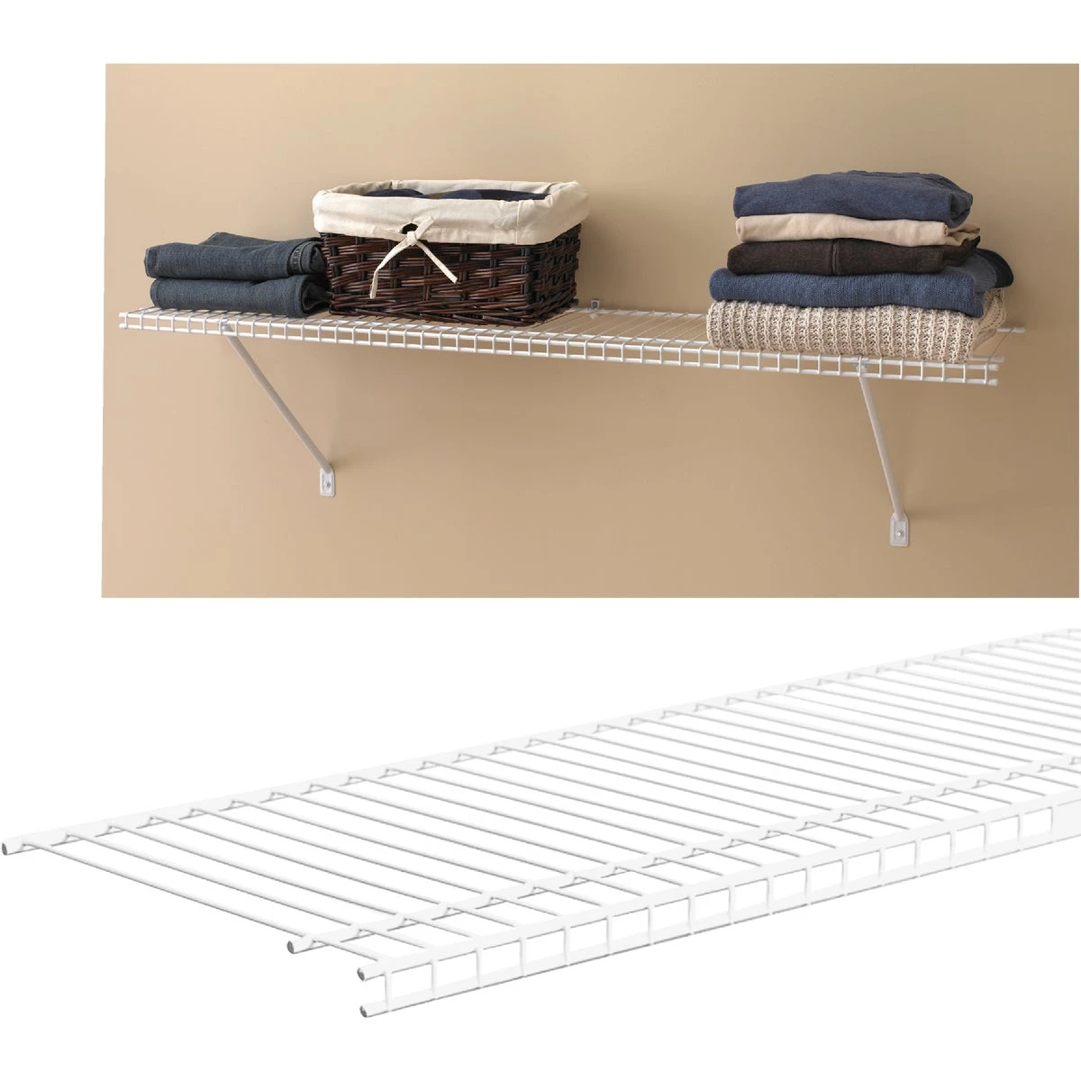 Superslide Ventilated Wire Shelf, White, 6-Ft. x 12-In.