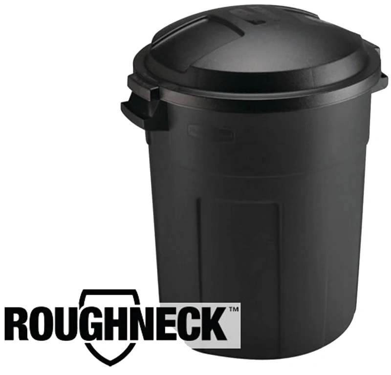 Roughneck 20 Gallon Black Plastic Trash Can