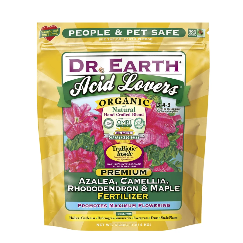 Acid Lovers Azalea, Camellia & Rhododendron, Organic Fertilizer, 3-4-3, 4 Lb. Poly Bag