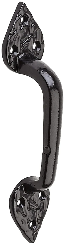 Gate Pull, Black Decorative Spear, 7-3/4 In.