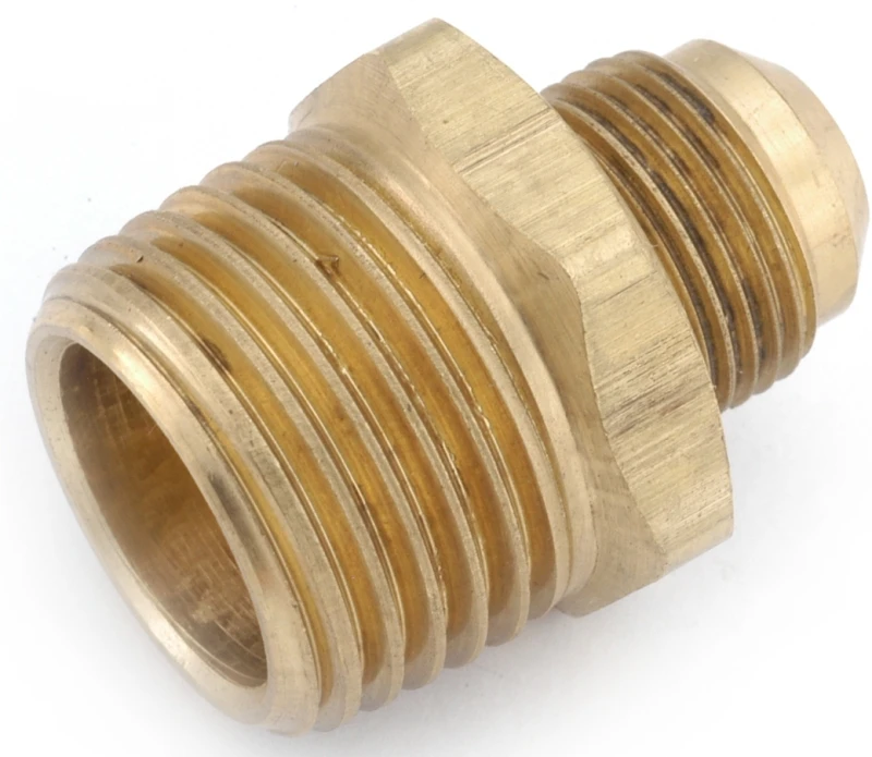 Space Heater Flare, Half Union Brass, 3/8 Tube to 3/8 In. MP