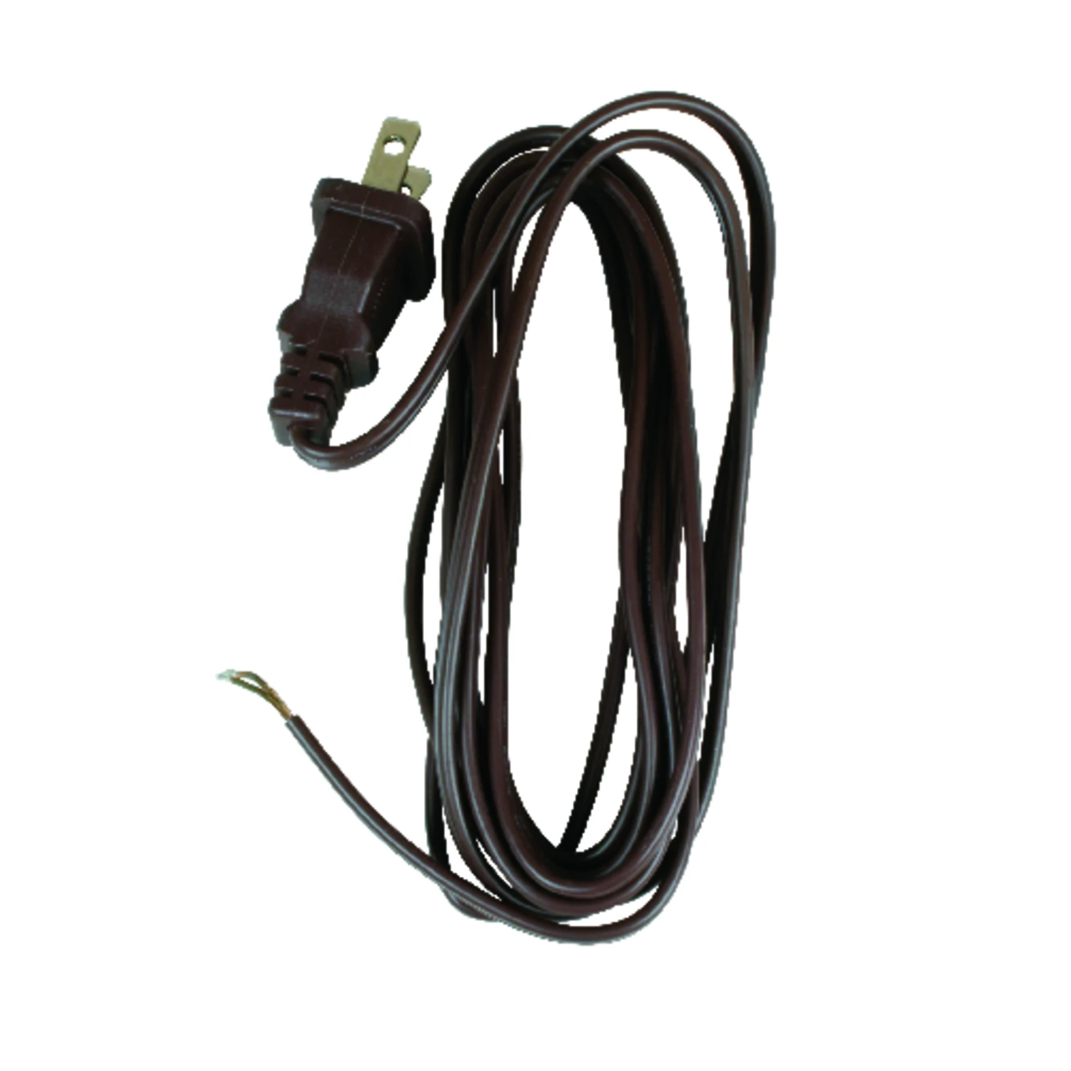 Lamp Cord With Polarized Plug, 18-2, Brown, 8-Ft.