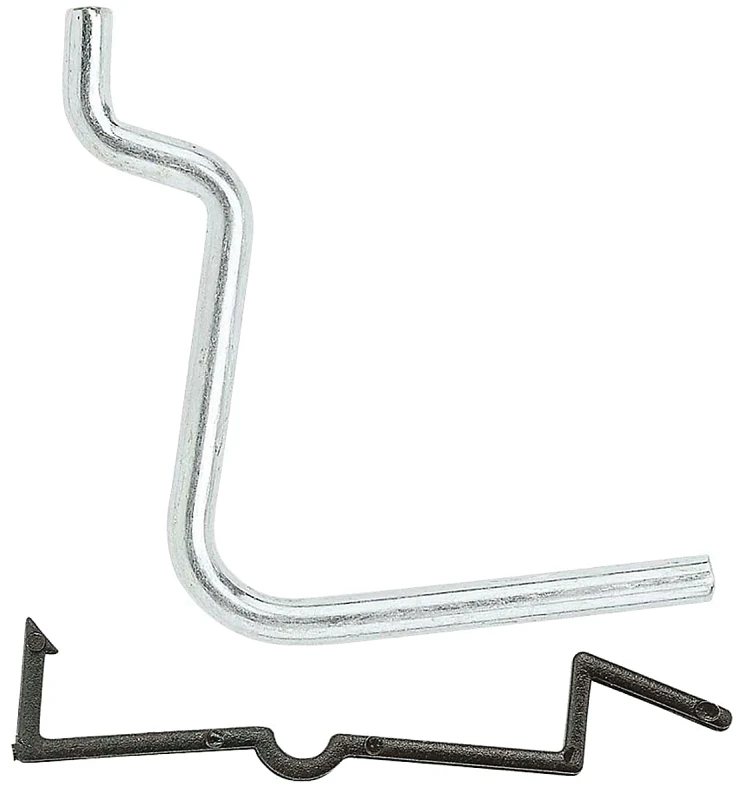 Pegboard Angle Hook, 1/8 In. Rod, Galvanized Steel, 1 In., 8-Pk.