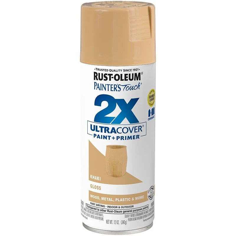 Painter's Touch 2X Spray Paint, Gloss Khaki, 12-oz.