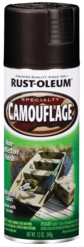 Specialty Camouflage Spray Paint, Black, 12-oz.