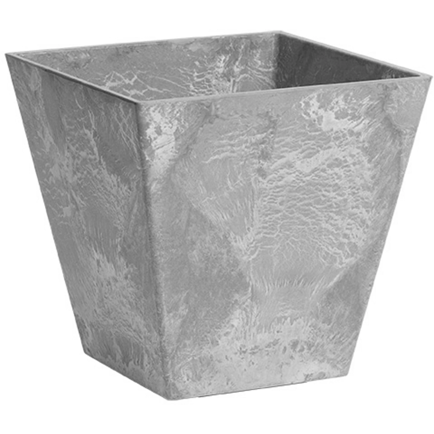ArtStone Ella Planter, Resin & Natural Stone, Gray, 8 In. Sq.